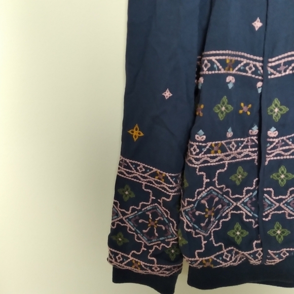 Knox Rose Lightweight Blue and Pink Embroidered Bomber Jacket Size Small - Picture 10 of 12